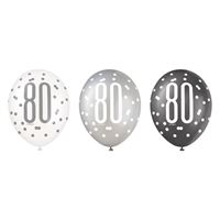 Ballons en latex - GLITZ 80 - 12" - 6/Pqt