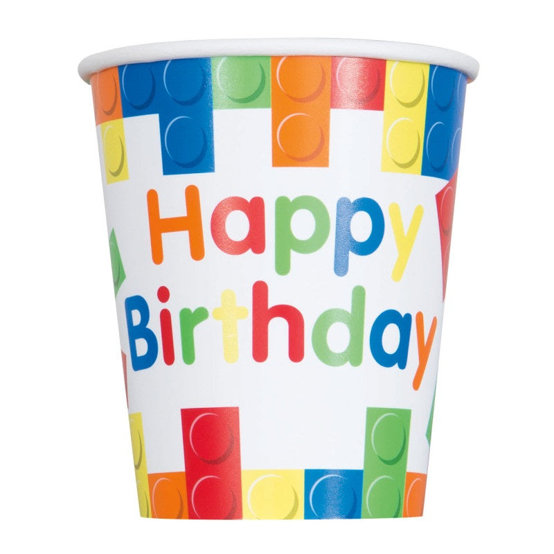 Verres en Papier - Bloc de construction - 9oz - 8/Pqt