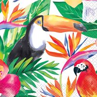 Serviettes à Breuvage - Palmier Tropical Luau - 16/Pqt