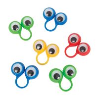 Marionnettes à Doigts Avec Yeux Mobiles - 8/Pqt