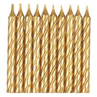 Bougies d’Anniversaire Spirales - Or - 10/Pqt