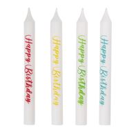 Bougies pour Gâteau - Happy Birthday - Couleurs Assorties - 8/Pqt