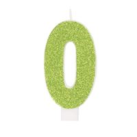 Chandelle d’anniversaire - Chiffre 0 - Pailletée – Couleurs assorties