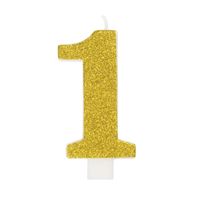 Chandelle d’anniversaire - Chiffre 1 - Pailletée – Couleurs assorties