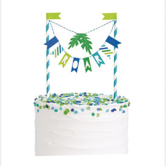 Guirlande de gâteau - Dinosaure - Bleu et vert