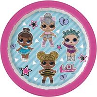 Assiettes à Dessert - Poupée LOL - 7" - 8/Pqt