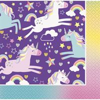 Serviettes à Breuvage - Licorne - 16/Pqt