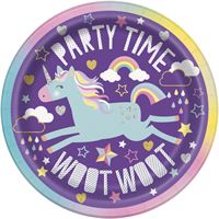 Assiettes à Dessert - Licorne - 7" - 8/Pqt