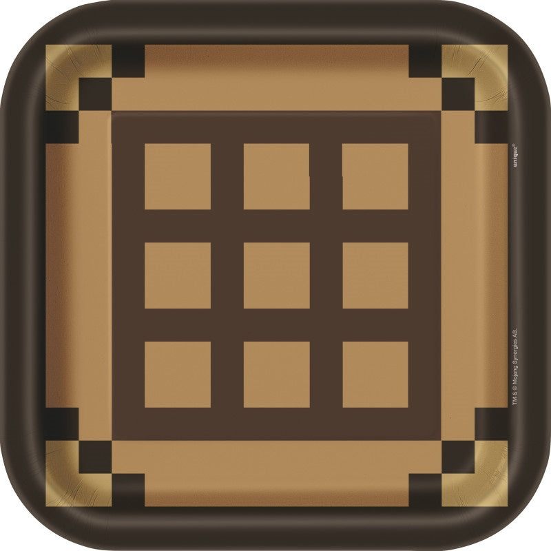 Assiettes à Repas - Minecraft - 9" - 8/Pqt