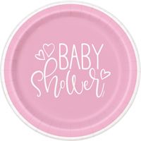 Assiettes à Repas - Shower Bébé - Rose - 9" - 8/Pqt
