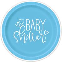 Assiettes à Dessert - Shower Bébé - Bleu - 7" - 8/Pqt