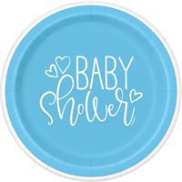 Assiettes à Repas - Shower Bébé - Bleu - 9" - 8/Pqt