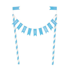 Décoration à gâteau fanion bleu - It’s a boy
