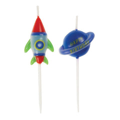Chandelle d’anniversaire sur piques - Espace - 6/Pqt