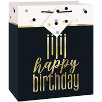 Sac cadeau - Happy Birthday - Métallique