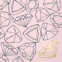 Serviettes de Table - Diamant Rose - 16/Pqt