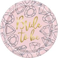 Assiettes à Repas - Diamant Rose - 9" - 8/Pqt
