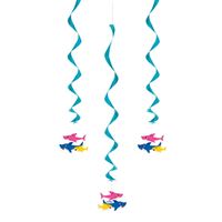 Décorations suspendues tourbillonnantes – Baby Shark – 3/Pqt