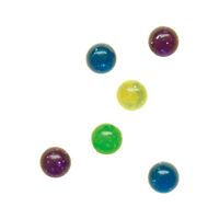 Balles rebondissantes transparentes avec paillettes – 6/Pqt