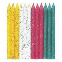 Chandelle d'anniversaire Pailletées - Multicolores – 12/Pqt