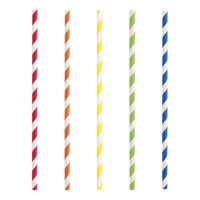 Pailles en papier rayées - Colorées – Assorties – 40/Pqt