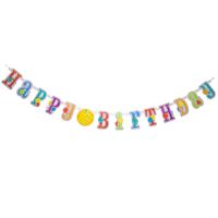 Bannière articulée avec autocollants de chiffres - Happy Birthday