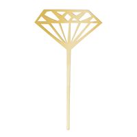Décorations pour cupcakes en plastique - Diamant Or – 5/Pqt