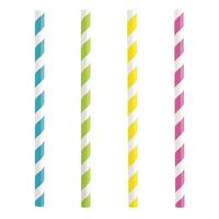Pailles en papier rayées - Colorées – Assorties – 10/Pqt