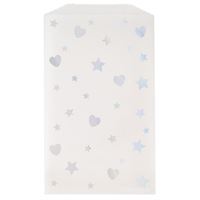 Sachets en papier cristal - Cœurs et étoiles - Iridescents – 8/Pqt