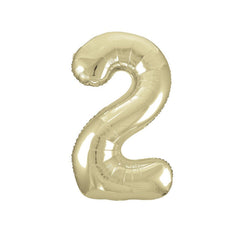 Mylar Supershape - Chiffre 2 - Or Blanc - 34"