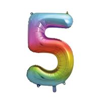 Mylar supershape - Chiffre 5 - Multicolore - 34"
