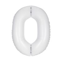 Mylar Supershape Chiffre 0 - Blanc Mat - 34" - 1/Pqt