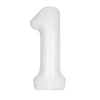 Mylar Supershape Chiffre 1 - Blanc Mat - 34" - 1/Pqt