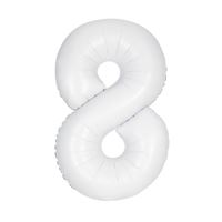 Mylar Supershape Chiffre 8 - Blanc Mat - 34" - 1/Pqt