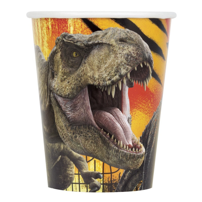 Verres en Papier - Le Monde Jurassique 3 - 9oz - 8/Pqt