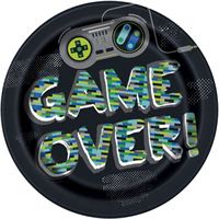 Assiettes à Repas - Anniversaire gamer - 9" - 8/Pqt