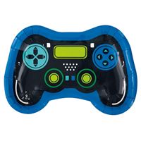 Assiettes en forme de manette - Anniversaire gamer - 9.25" - 8/Pqt