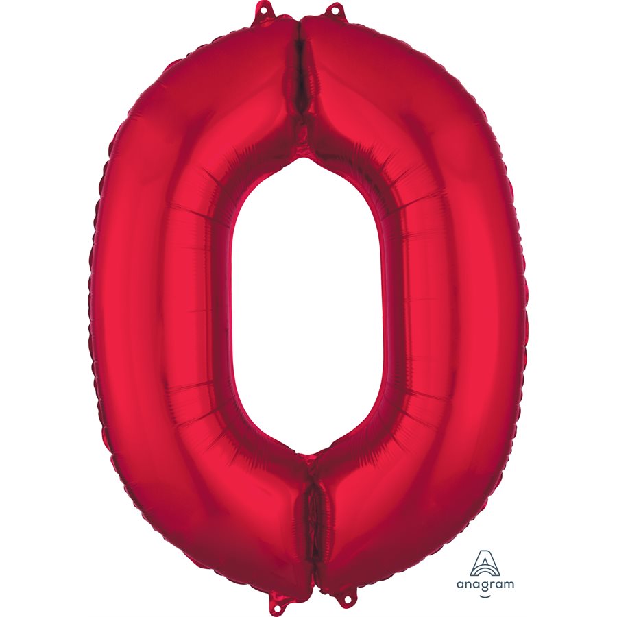 Mylar supershape - Chiffre 0 - Rouge - 34"