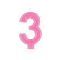 Chandelle d'anniversaire Avec Bordure - Chiffre 3