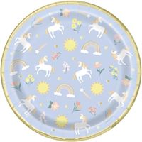 Assiettes à Repas - Licorne Délicate - 9" - 8/Pqt