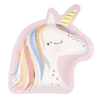 Assiettes en forme de licorne - Licorne Délicate - 8/Pqt