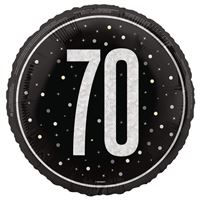 Mylar - GLITZ 70 - Noir et Argent - 18"