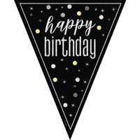 Bannière fanions - Happy Birthday - GLITZ - Noir - 9'