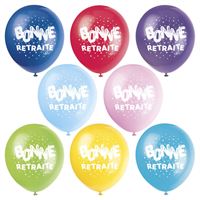 Ballons en latex de 12" - Bonne retraite éclatantes - 8/Pqt