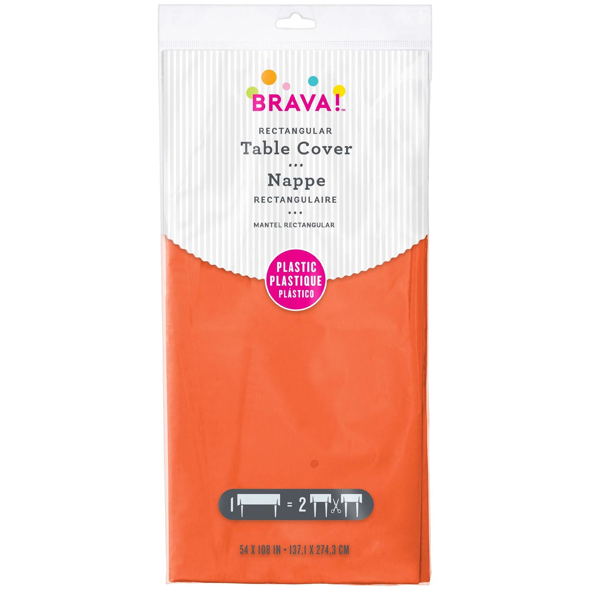 Nappe en plastique - Orange - 54" x 108"