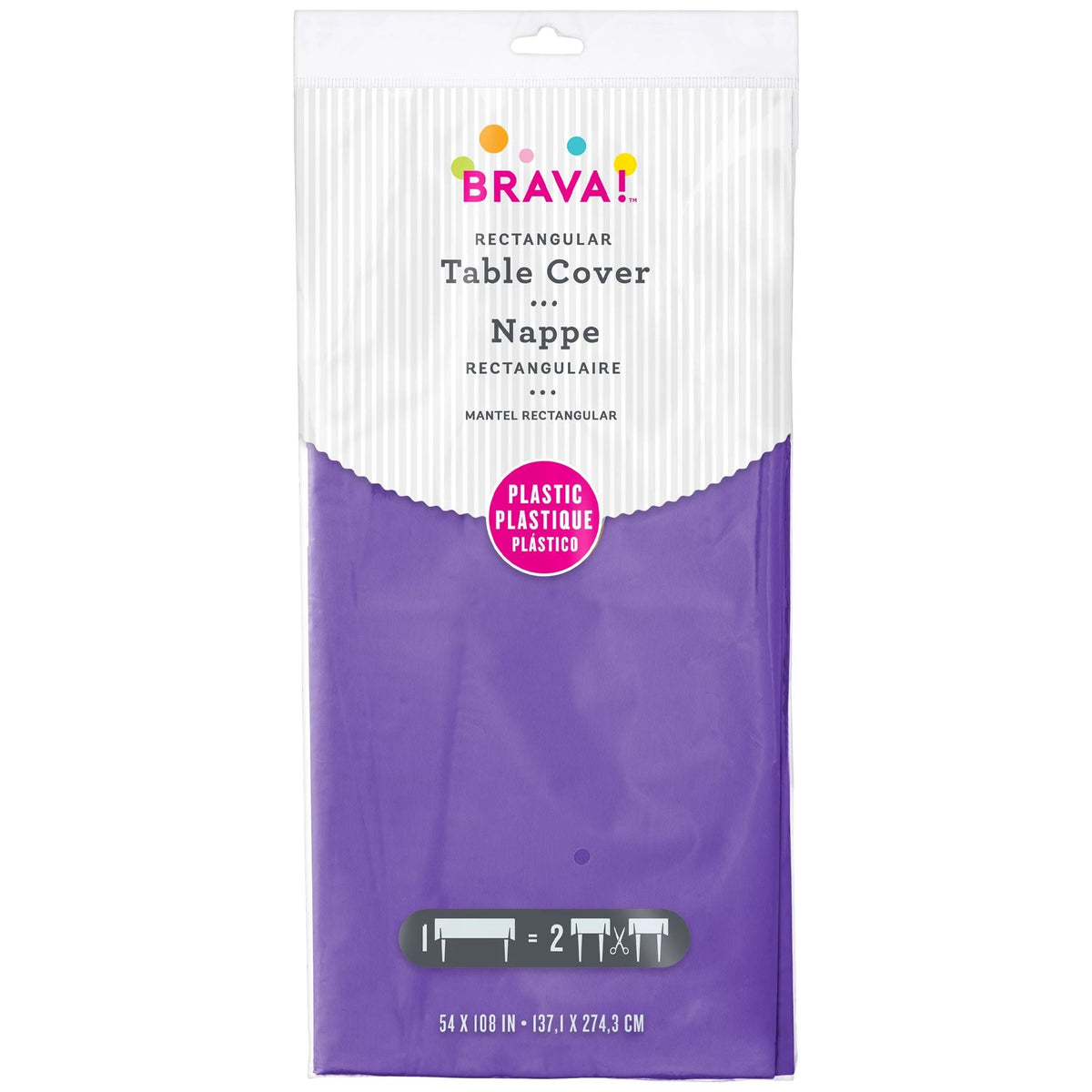 Nappe en plastique - Violet - 54" x 108"
