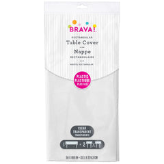 Nappe en plastique - Blanc - 54" x 108"