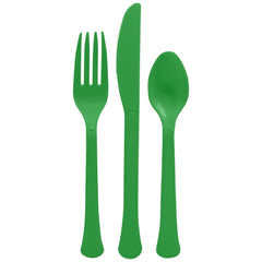 Ustensiles réutilisables - Vert forêt - 24/Pqt