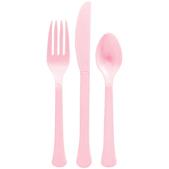 Ustensiles réutilisables - Rose - 24/Pqt