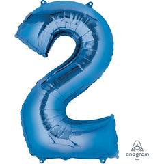 Mylar supershape - Chiffre 2 - Bleu - 34"